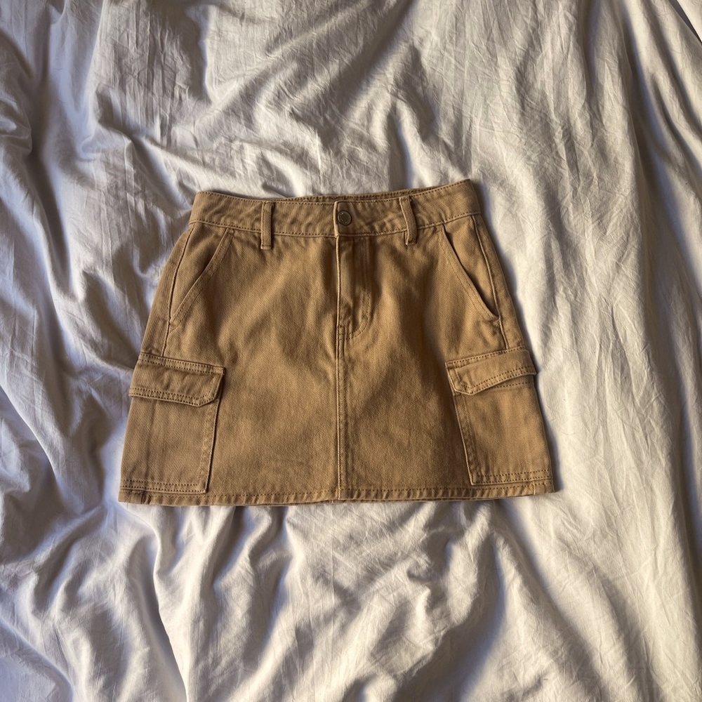 Khaki Cargo Mini Skirt